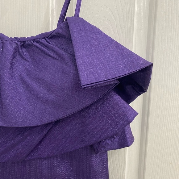 Purple Ruffle Mini Dress - Picture 4 of 5
